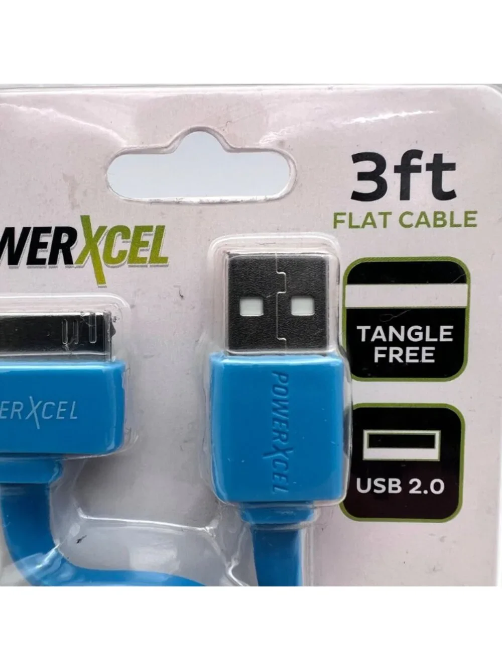 PowerXcel 3ft Flat 30-Pin To USB Sync & Charge Cable For iPhone/iPad/iPod New